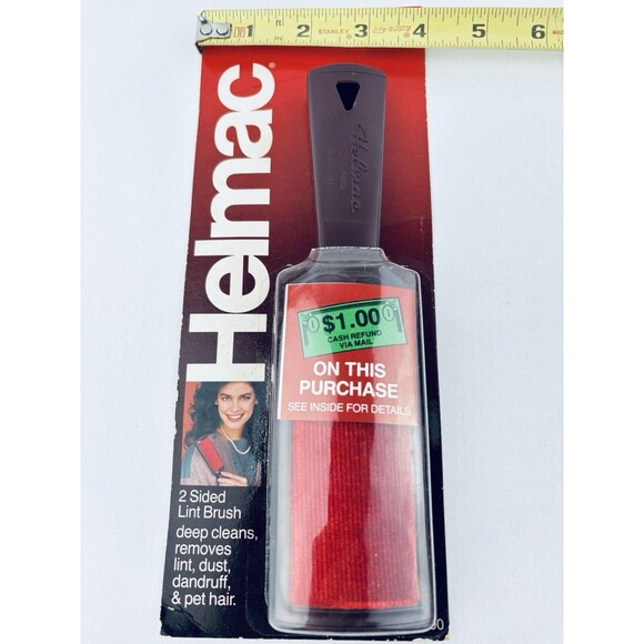 Vintage Helmac Magik Red Lint Remover Brush 1980s Original Package New USA NOS‎ - Picture 12 of 12